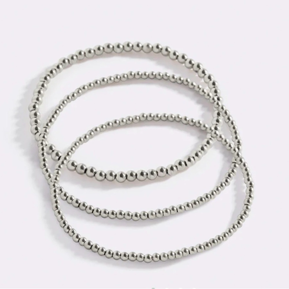 Mint & Lily Silver Beaded Bracelet Set - Picture 3 of 8